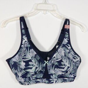 Cacique Unlined Blue & White Bra Cool Bliss Bow No Underwire 42DD nwt